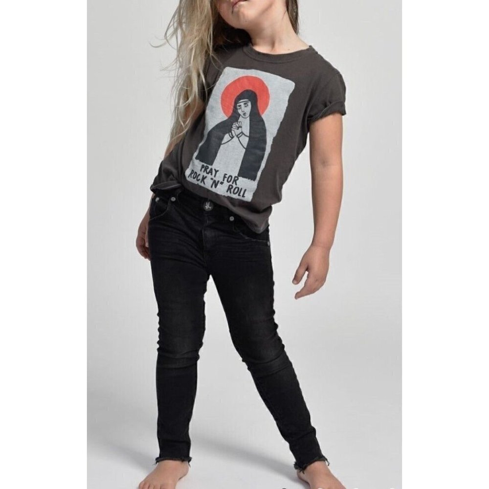 New One Teaspoon Black Punk Freebirds II Jeans Girls 4-5 High Waist Skinny